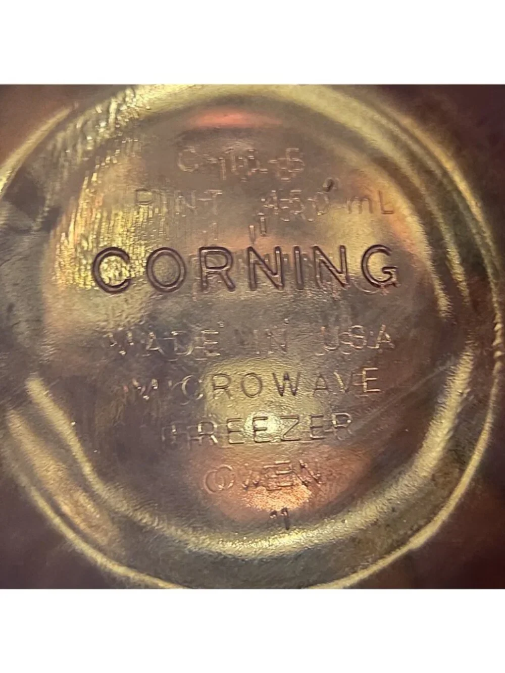 Vintage Corning Visions Small 1 pt 450 ml Casserole Dish C-16-B Cranberry w/ Lid